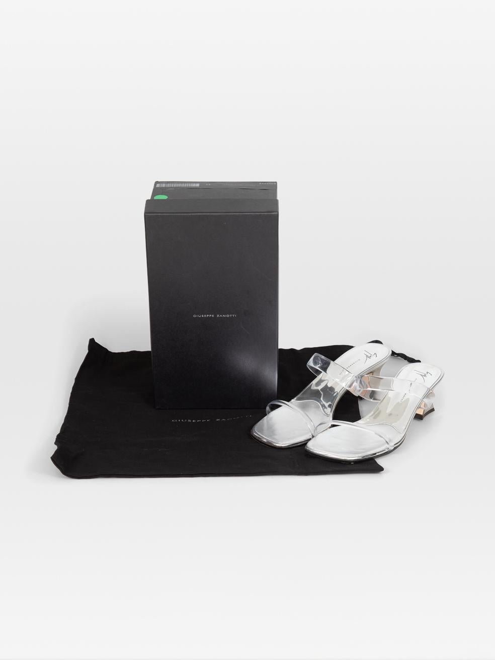 Giuseppe Zanotti Silver Transparent Sandals Size IT 41 For Sale 2
