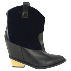 Bottines Giuseppe Zanotti en velours et cuir noir et or, Taille 40, 1GZ11