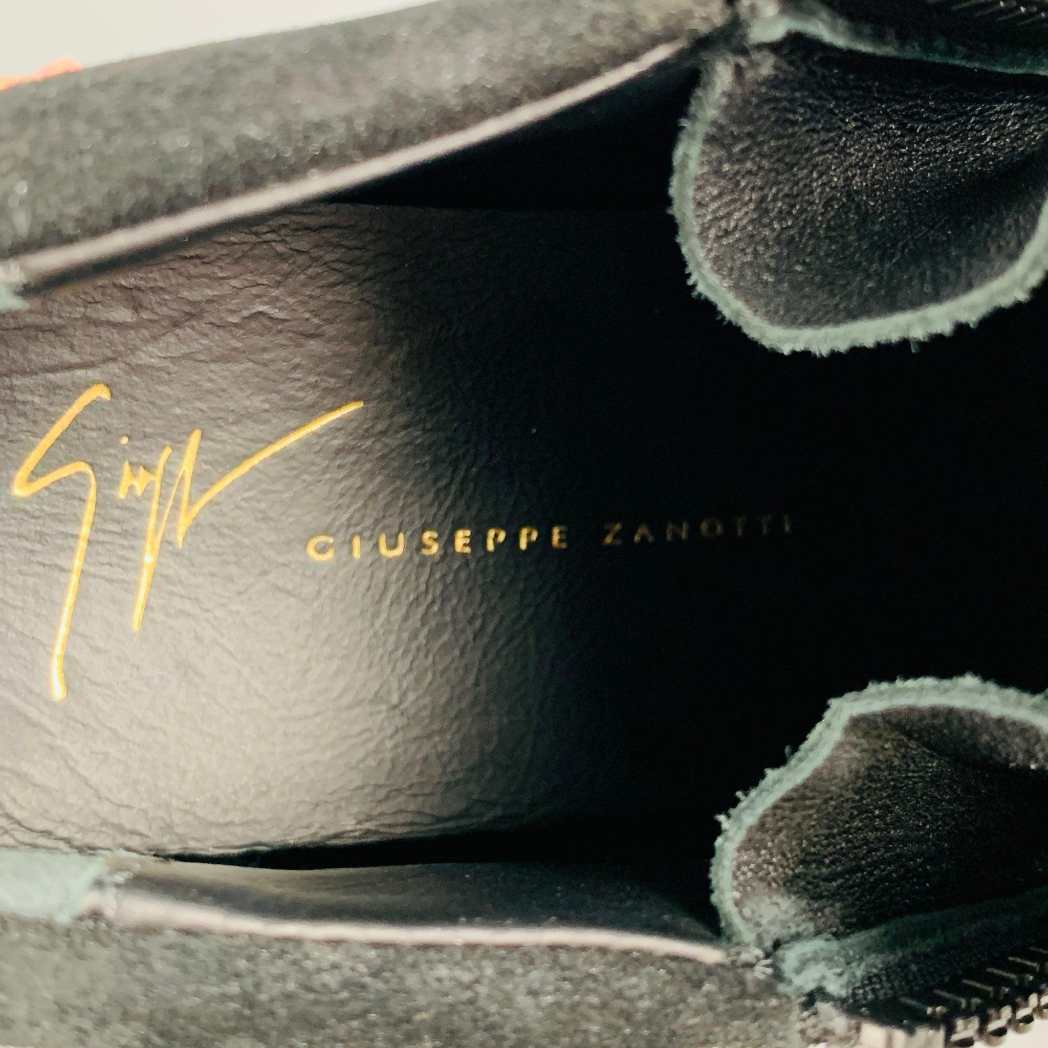 GIUSEPPE ZANOTTI Size 5 Black Suede High Top Sneakers For Sale 3
