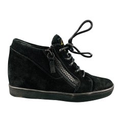 GIUSEPPE ZANOTTI Zapatillas altas de ante negro talla 5