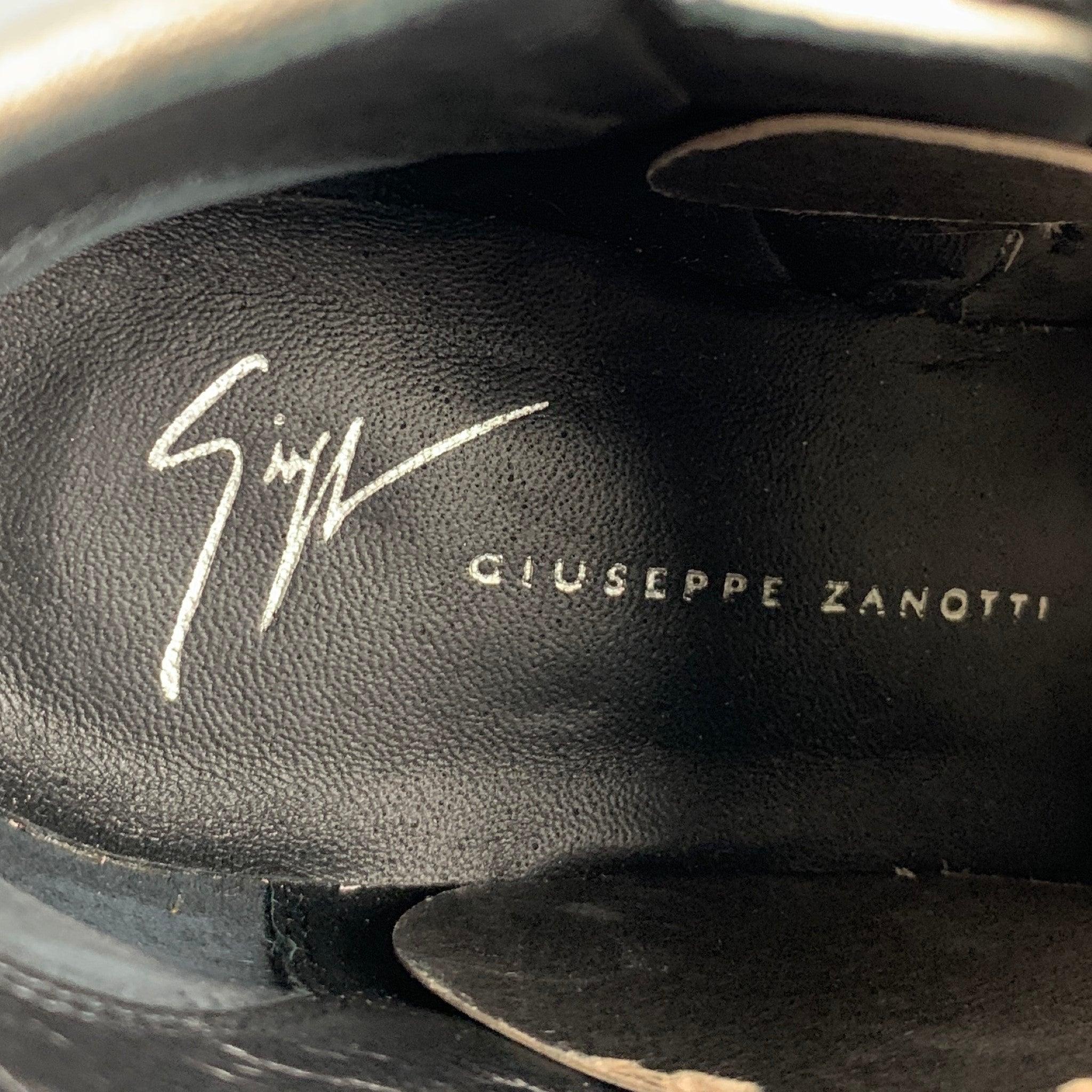 GIUSEPPE ZANOTTI Size 5 Silver Leather Ankle Boots For Sale 3