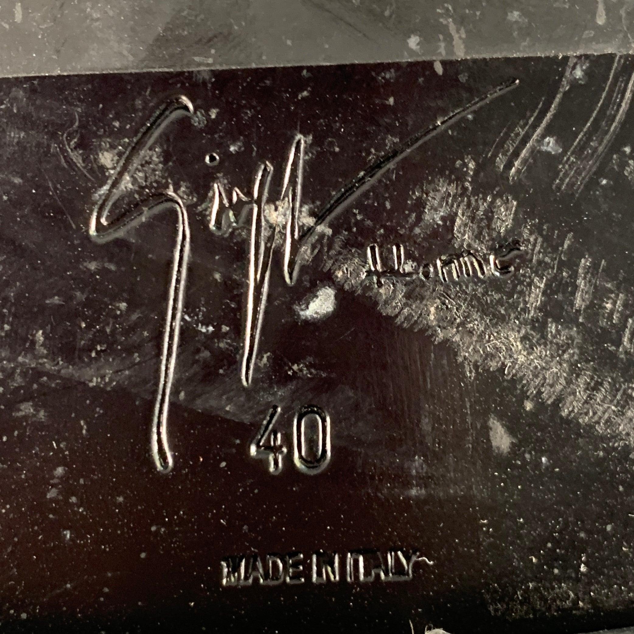 GIUSEPPE ZANOTTI Botas con cremallera y hebillas metálicas de cuero dorado negro talla 7 en venta 3