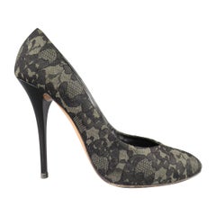 GIUSEPPE ZANOTTI Bombas de encaje negro gris talla 7.5
