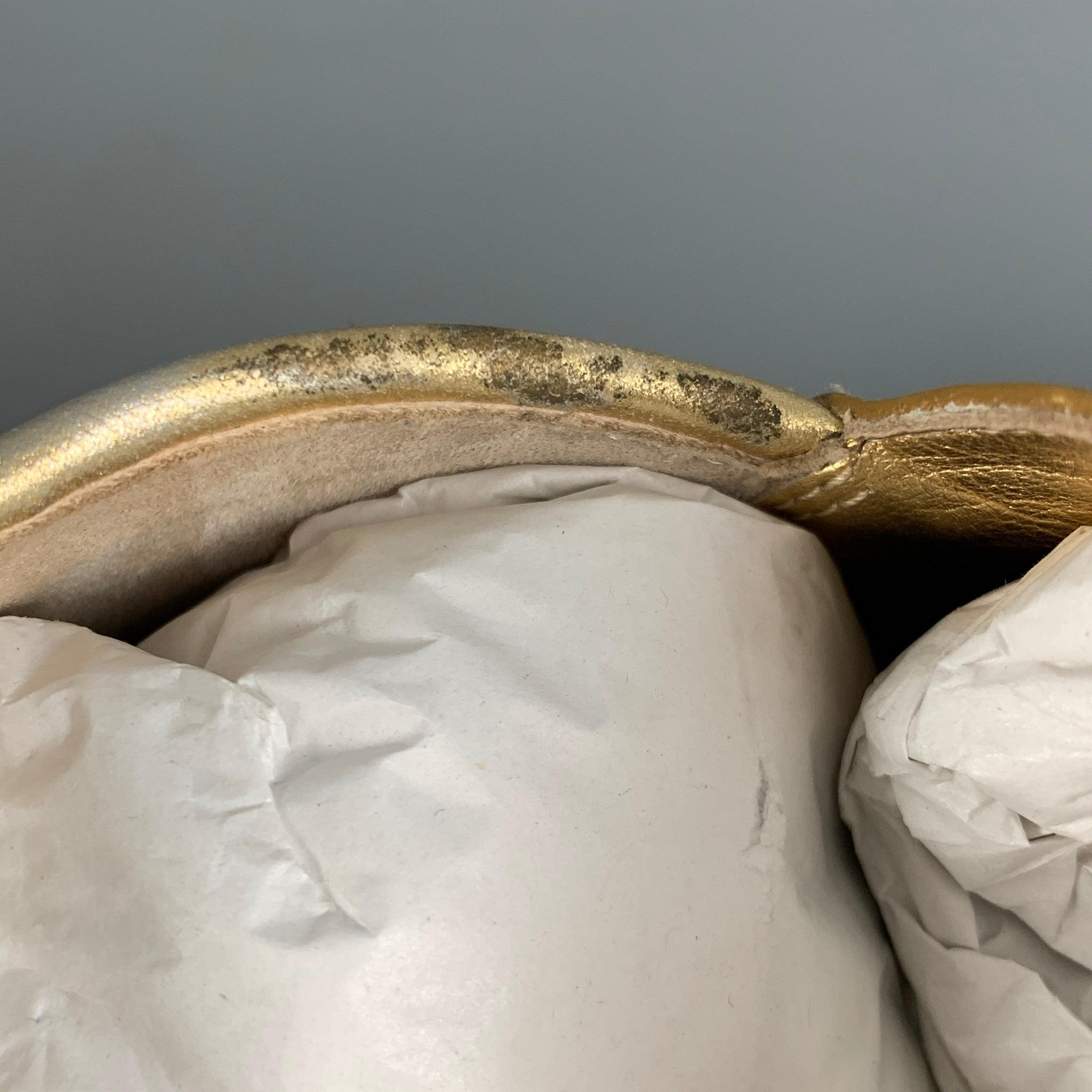 GIUSEPPE ZANOTTI Zapatillas de charol dorado talla 9 1