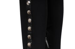 Giuseppe Zanotti Stivali a spillo al ginocchio 6,5 36,5 Nero in pelle scamosciata con bottone a pressione