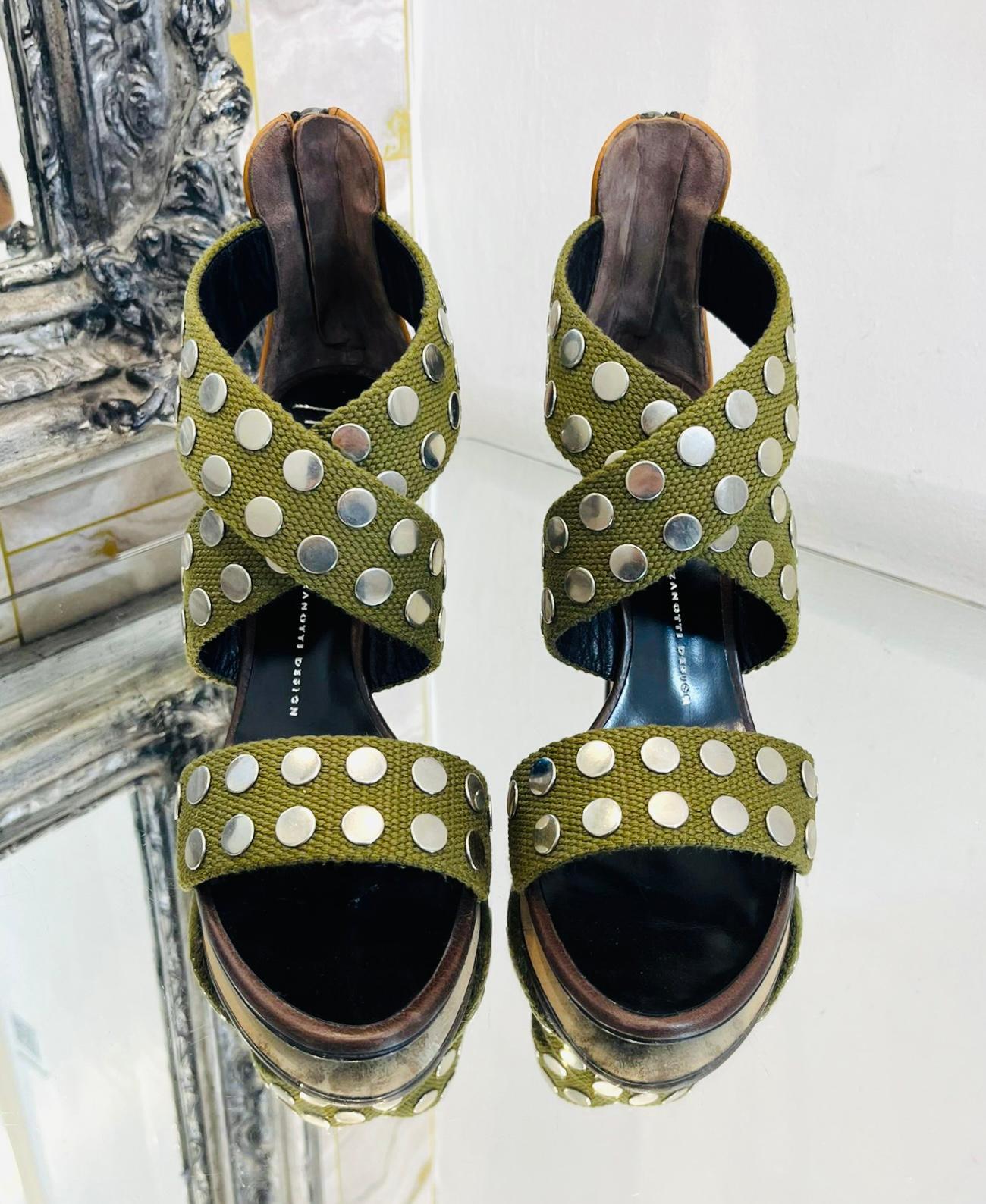Black Giuseppe Zanotti Studded Sandals For Sale