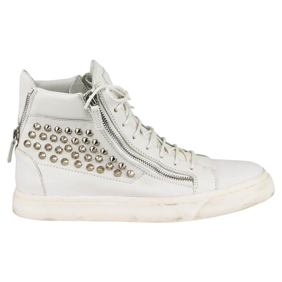 Giuseppe Zanotti White Croc Embossed Leather Coby High Top Trainers (44 ...