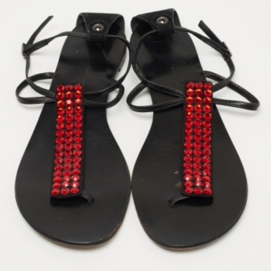 Sandalias planas con tira en T de ante y piel Giuseppe Zanotti talla 40 en venta 3