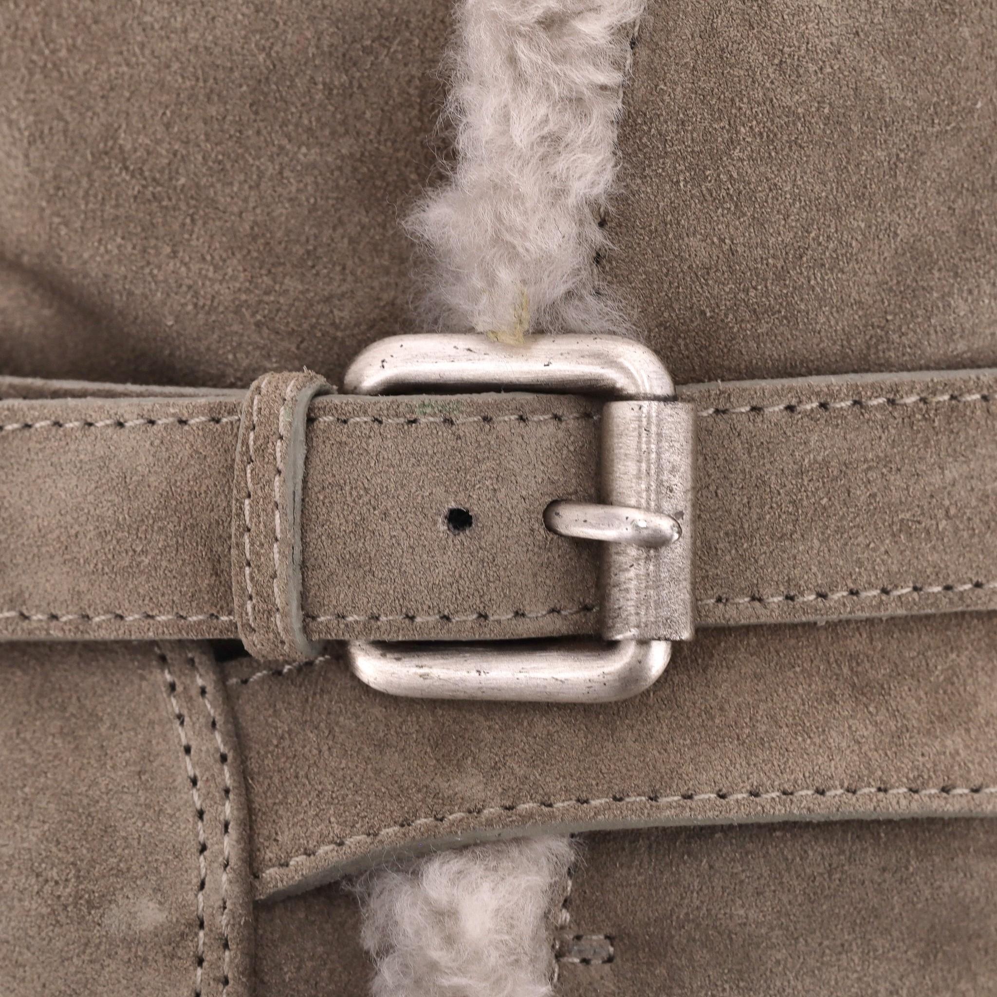 Giuseppe Zanotti - Bottines en daim bordées de shearling en vente 1