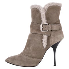 Giuseppe Zanotti Suede Ankle Boots With Shearling Trim