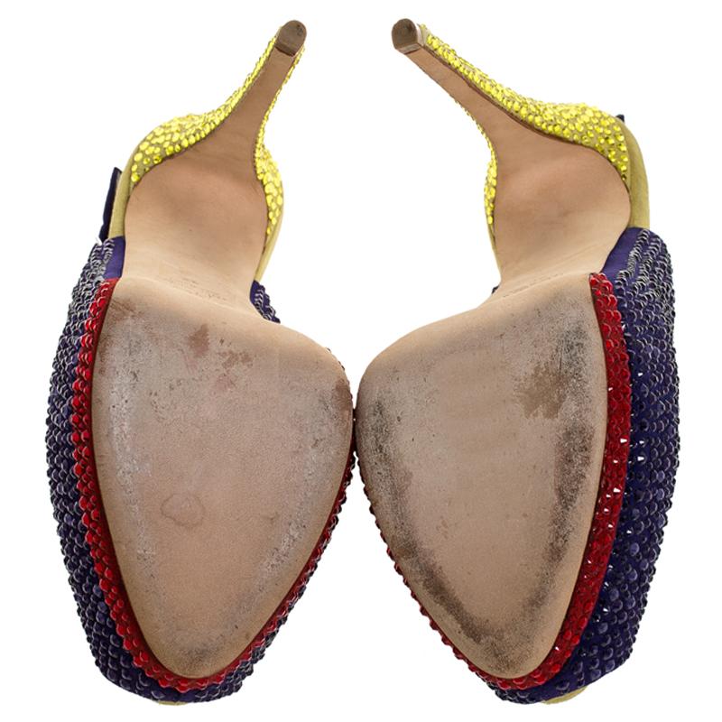 Giuseppe Zanotti Suede Crystal Embellished Peep Toe Sandals Size 40 In Good Condition In Dubai, Al Qouz 2