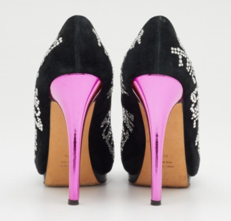 Giuseppe Zanotti Bombas de plataforma con puntera abierta de ante y cristal talla 39,5 en venta 1