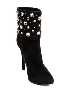 Giuseppe Zanotti Suede Crystal Studded Ankle Boots Size UK 3