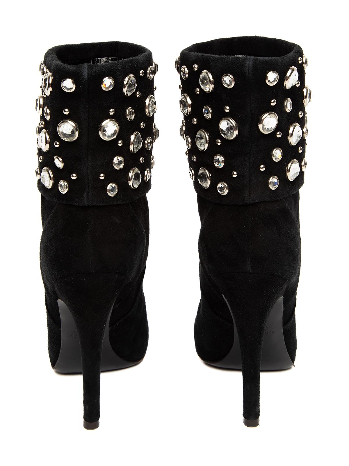 Giuseppe Zanotti - Bottines cloutées en daim et cristal, taille UK 3 Bon état - En vente à London, GB