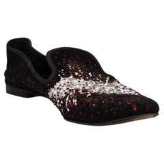 Giuseppe Zanotti Suede Marthinique Crystal Embellished Loafers Size IT 40