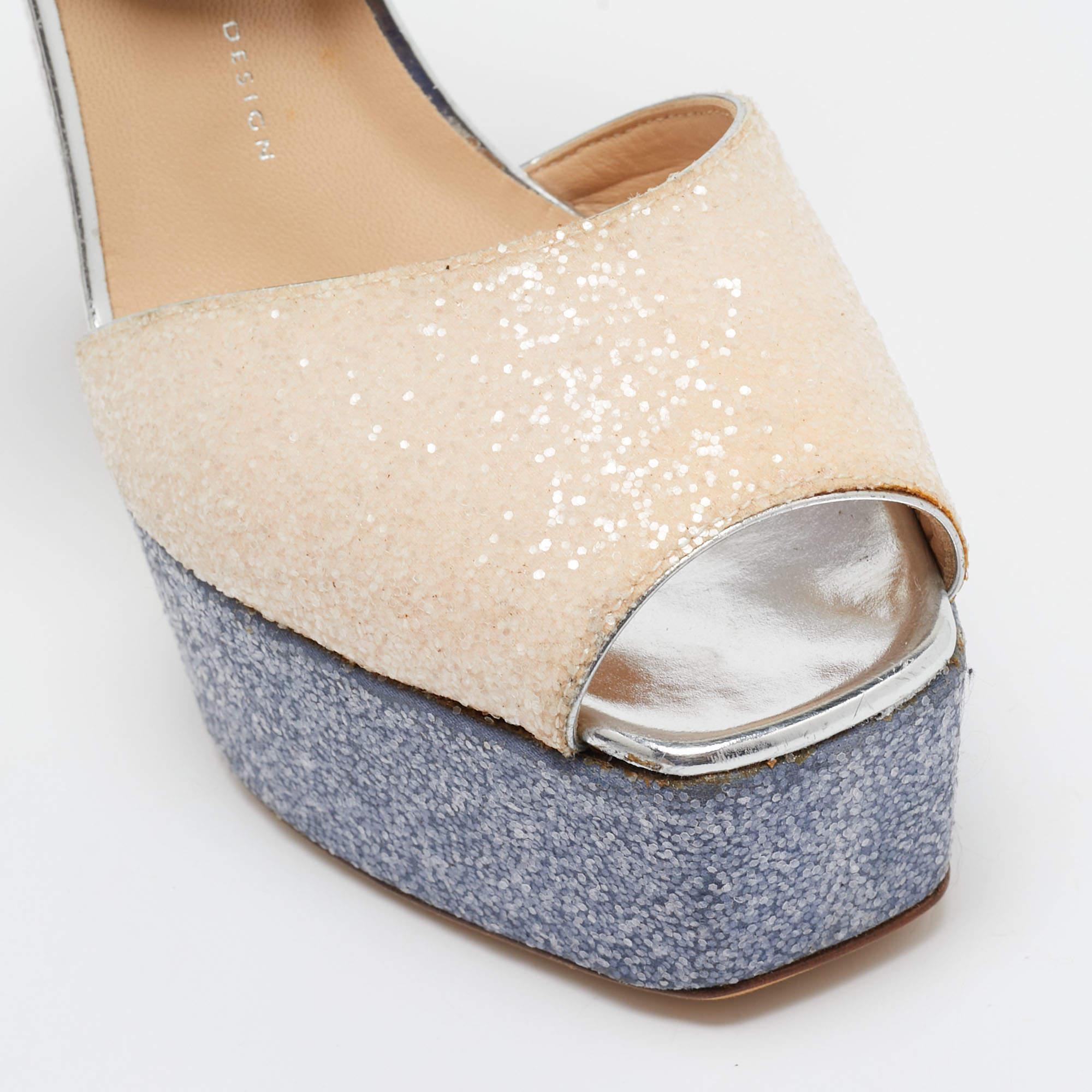 Giuseppe Zanotti Sandalias Lavinia Tricolor Brillo Grueso Talla 41 en venta 2