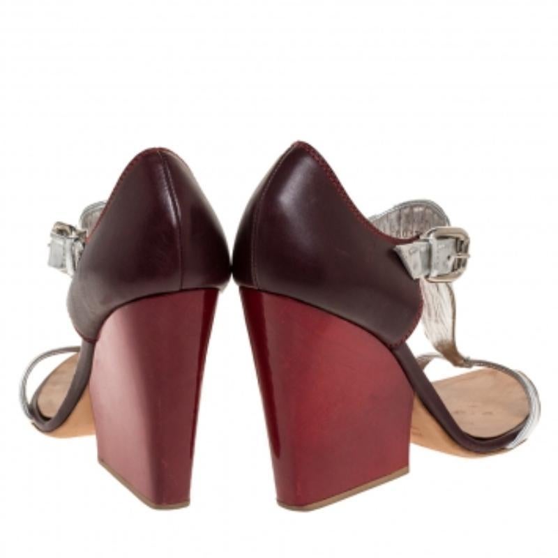 Giuseppe Zanotti - Sandales à talons blocs en cuir tricolore avec bride à la cheville, taille 39,5 État moyen à Dubai, Al Qouz 2