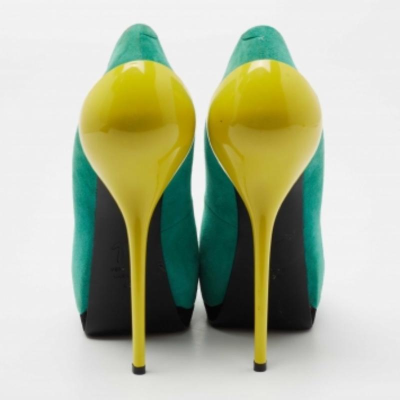 Giuseppe Zanotti escarpins à bout ouvert en daim tricolore Nana taille 40 Pour femmes en vente
