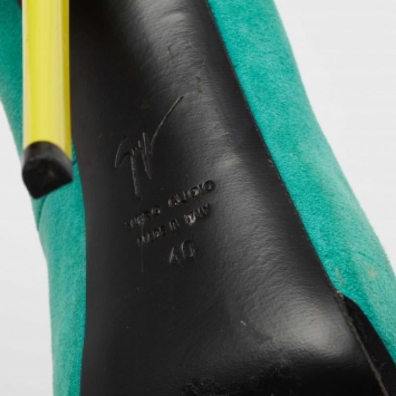 Giuseppe Zanotti escarpins à bout ouvert en daim tricolore Nana taille 40 en vente 3