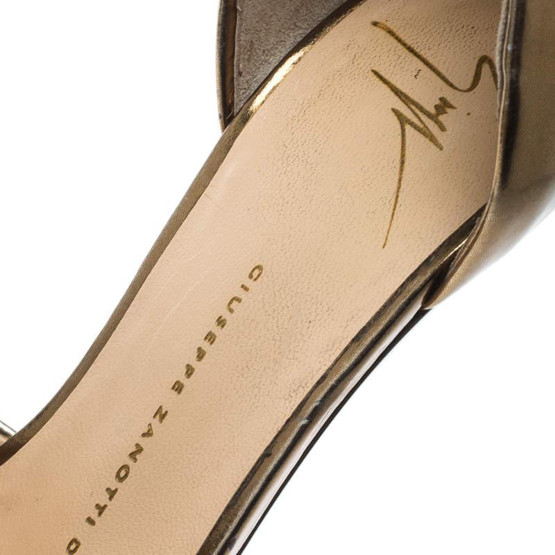 Giuseppe Zanotti Two Tone Leather Heelless Peep Toe Platform Pumps Size 38.5 2