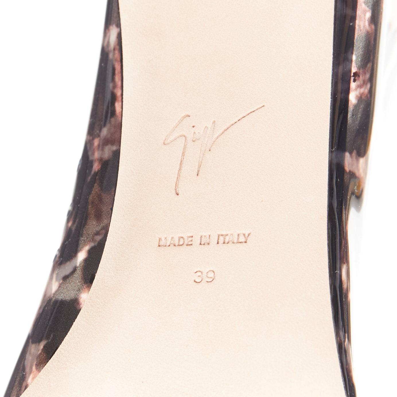 GIUSEPPE ZANOTTI Violaine Cheville bleu léopard gaufré Bottes en PVC EU39 en vente 5