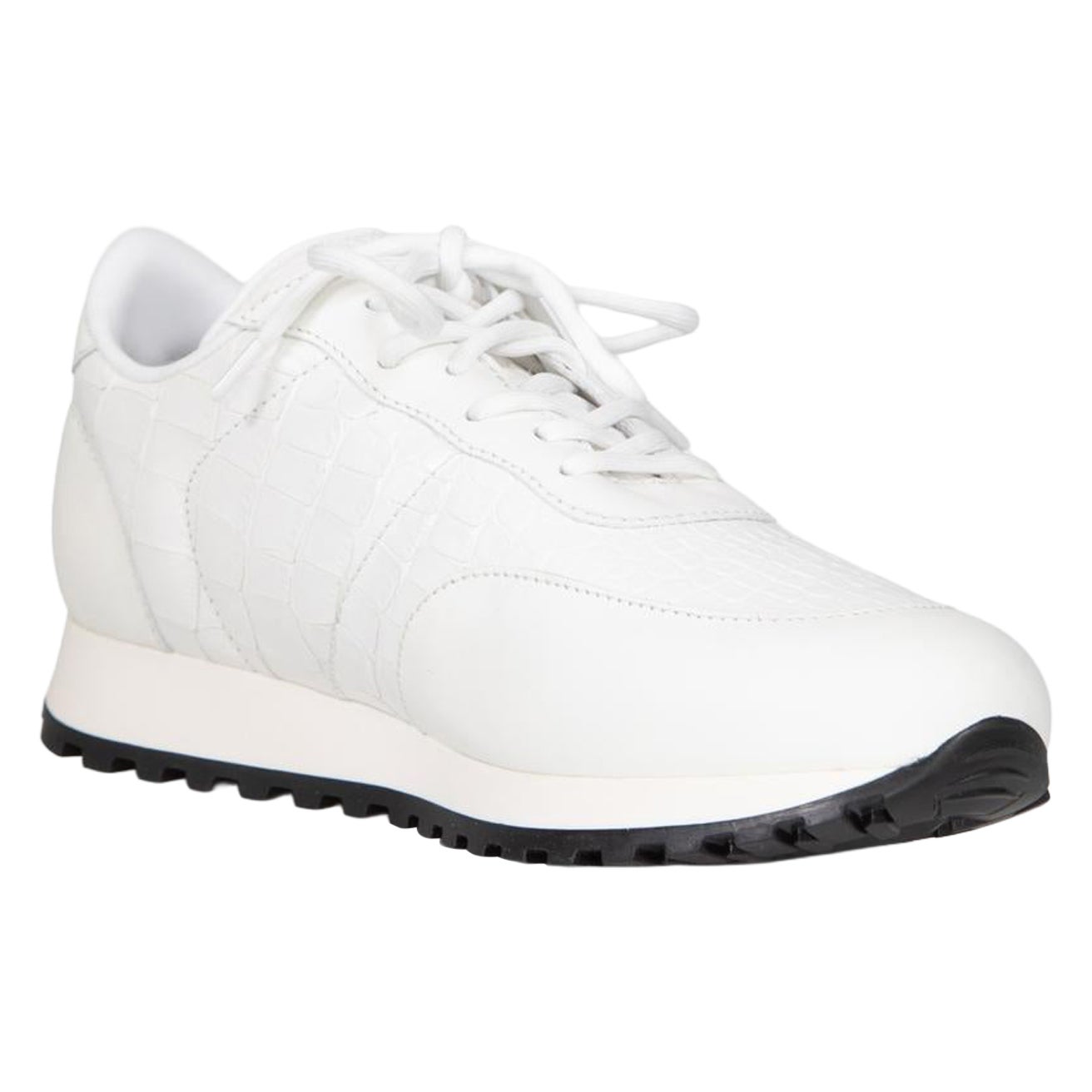 Giuseppe Zanotti White Crocodile Print Jimi Trainers Size IT 41 For Sale