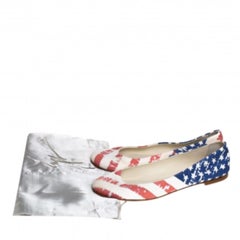 Giuseppe Zanotti White Fabric Ballet Flats Size 36