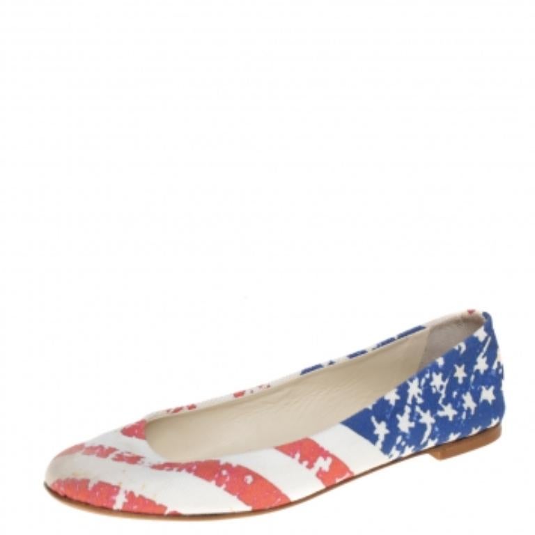 Giuseppe Zanotti White Fabric Ballet Flats Size 36 For Sale 3