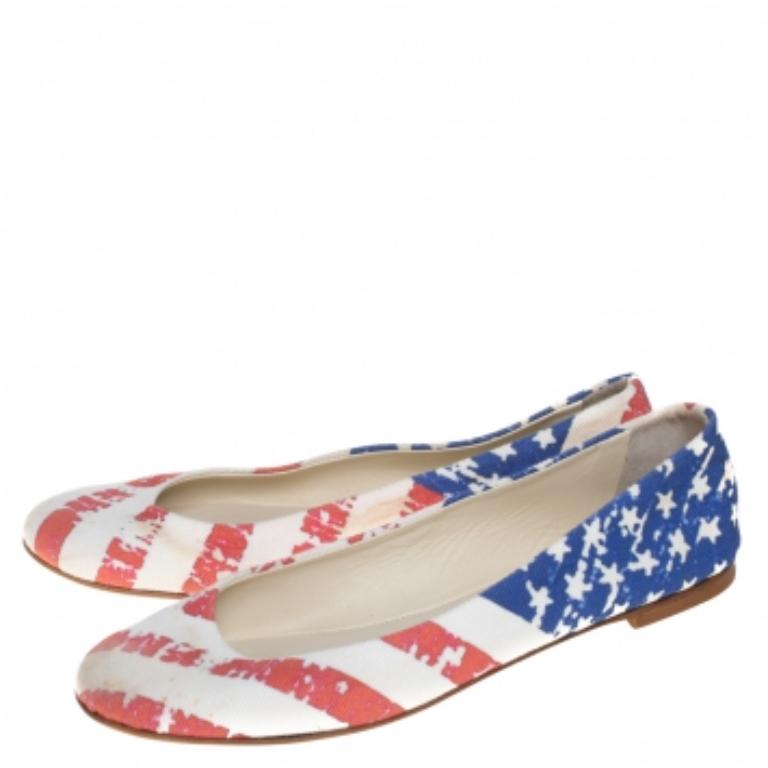 Giuseppe Zanotti White Fabric Ballet Flats Size 36 For Sale 4