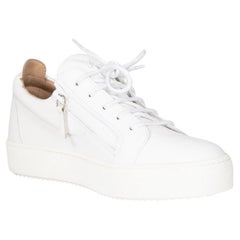 Giuseppe Zanotti White Leather Gail Trainers Size IT 39.5