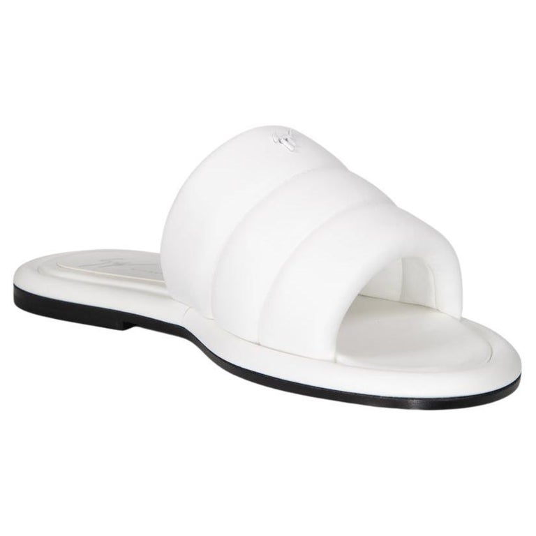 Giuseppe Zanotti Slides en cuir blanc Harmande Taille IT En