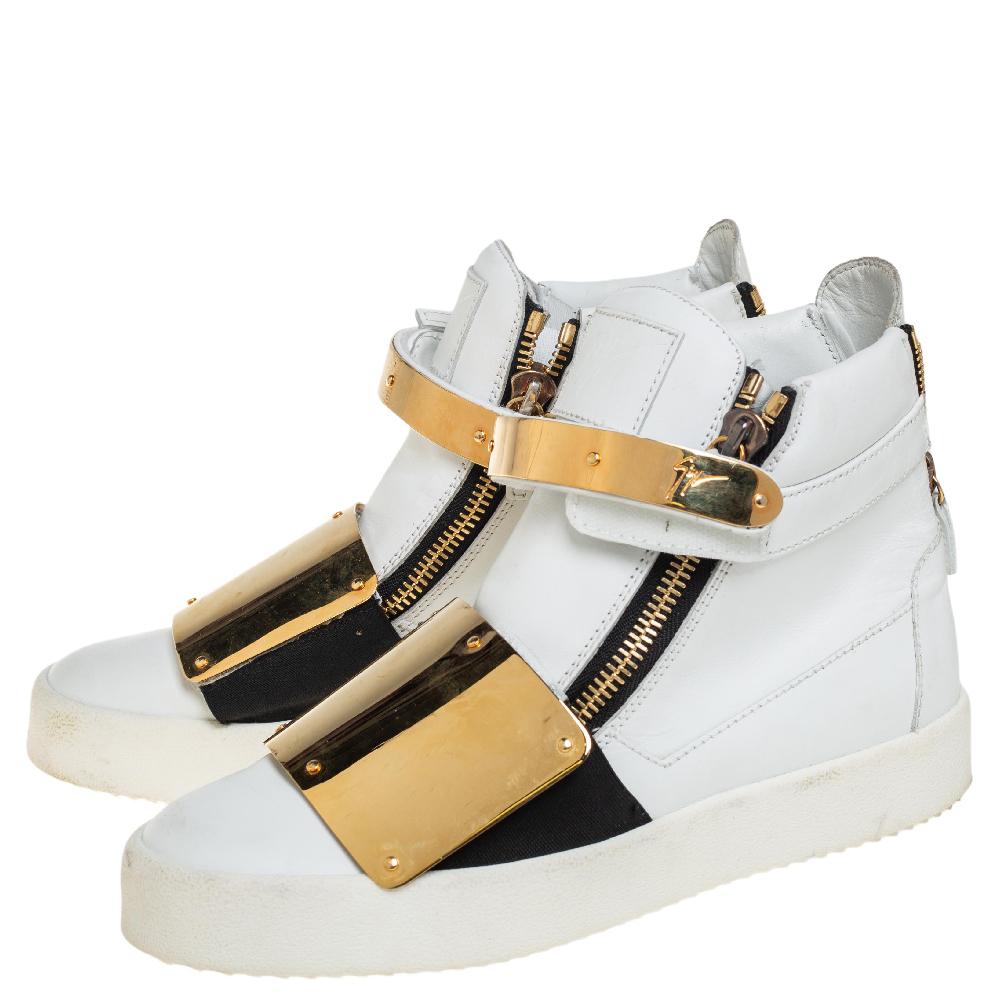Giuseppe Zanotti White Leather High Top Sneakers Size 40 1
