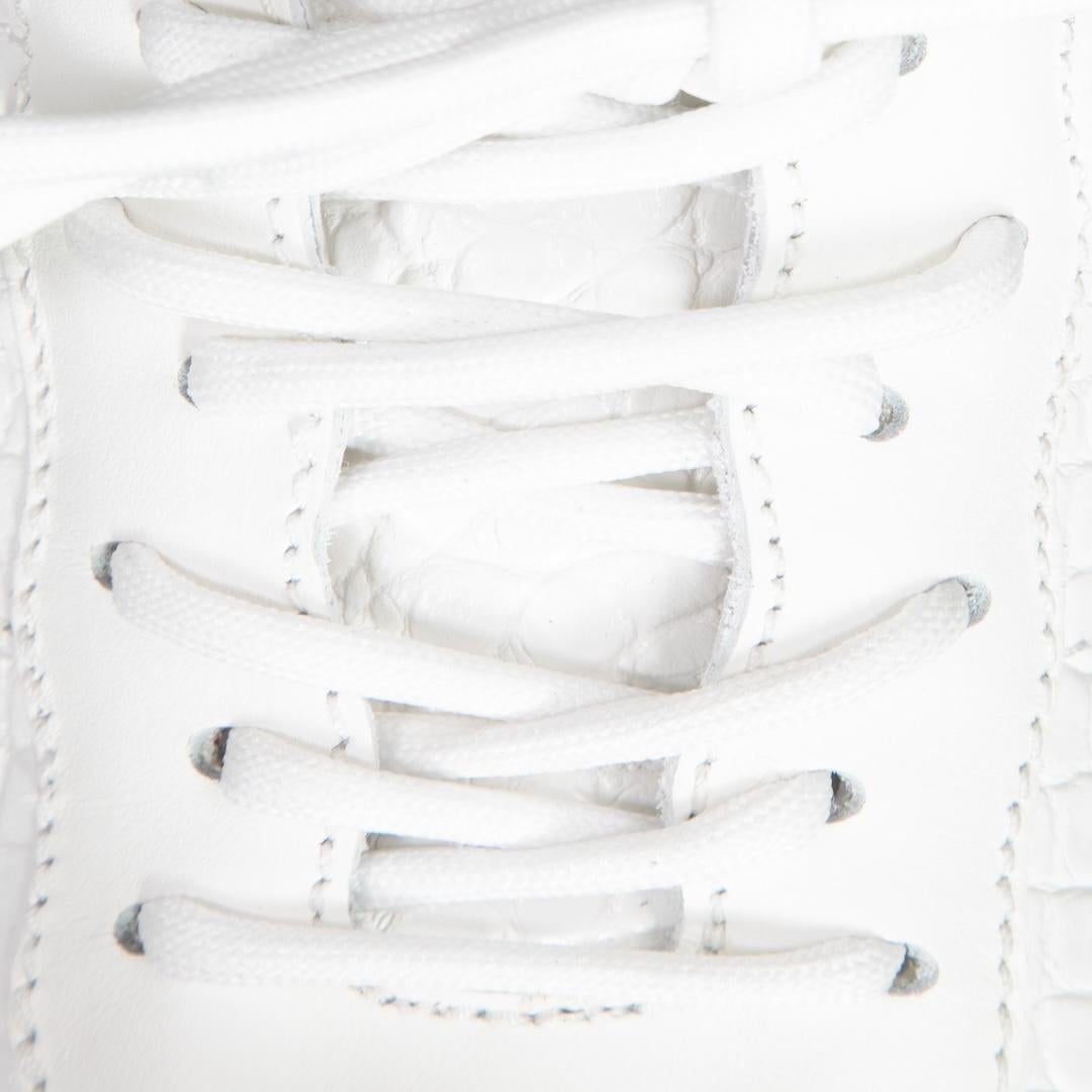 Women's Giuseppe Zanotti White Leather Jimi 15 Trainers Size IT 40 For Sale