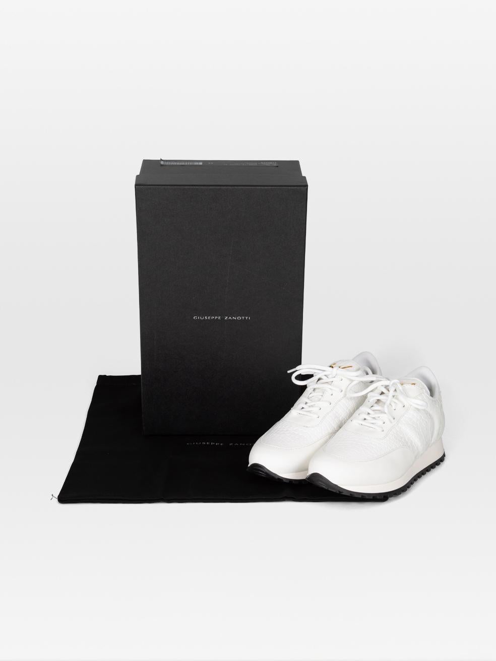 Giuseppe Zanotti White Leather Jimi 15 Trainers Size IT 40 For Sale 1