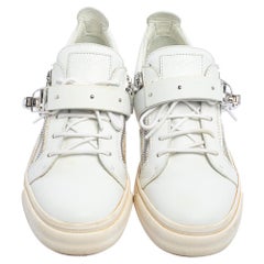 Giuseppe Zanotti White Leather Ski Sneakers Size 42