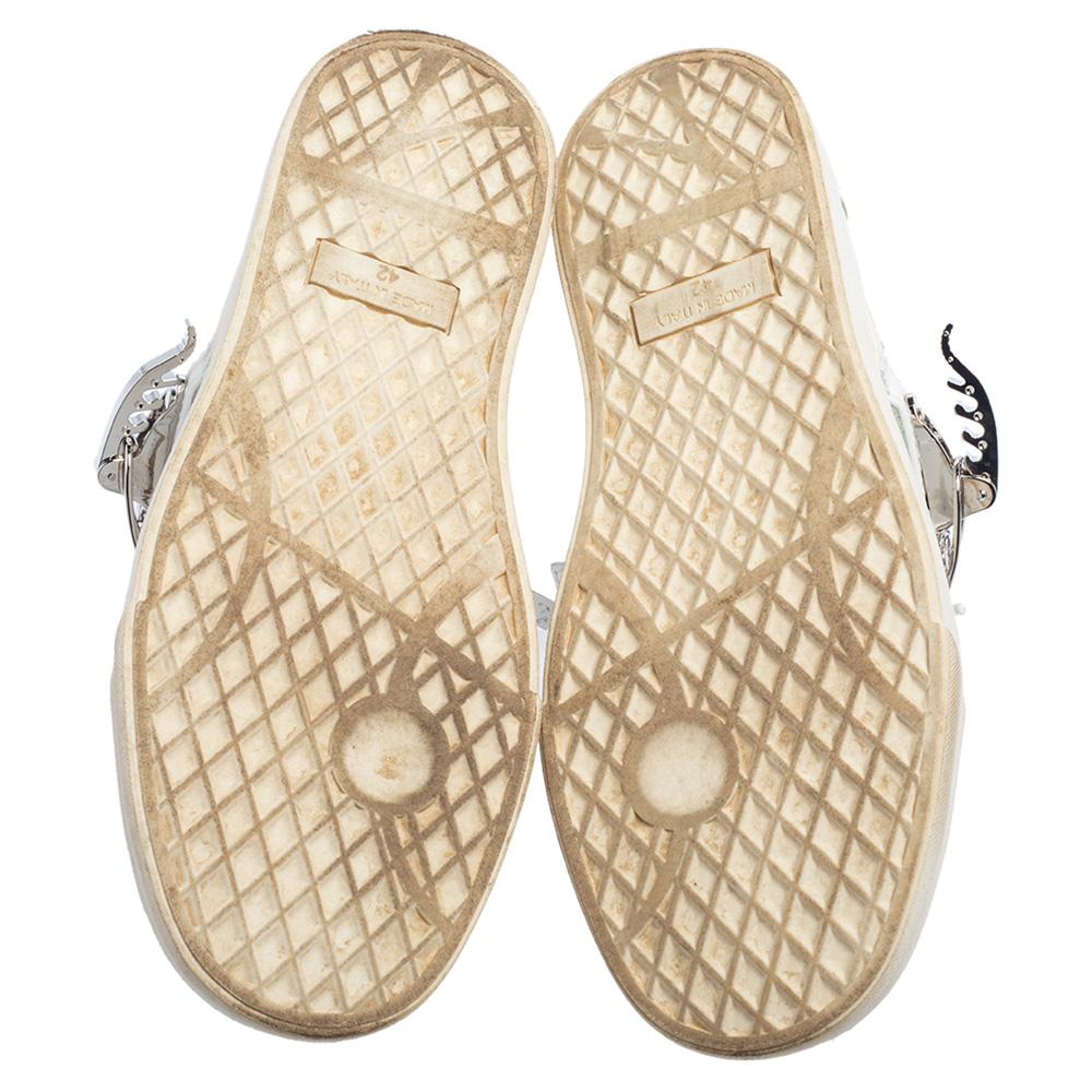 Giuseppe Zanotti White Leather Ski Sneakers Size 42 1