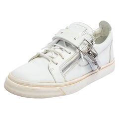 Giuseppe Zanotti White Leather Ski Sneakers Size 42