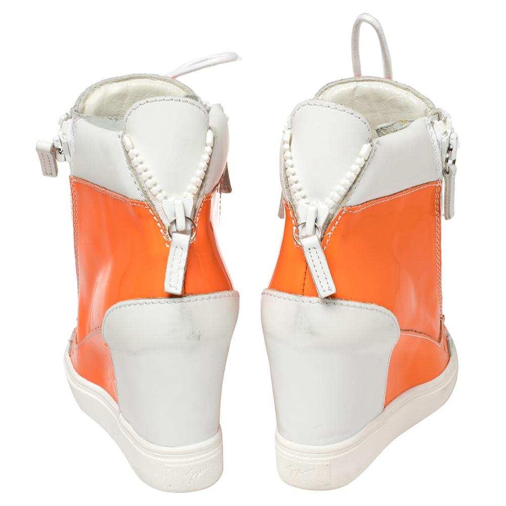 orange wedge sneakers