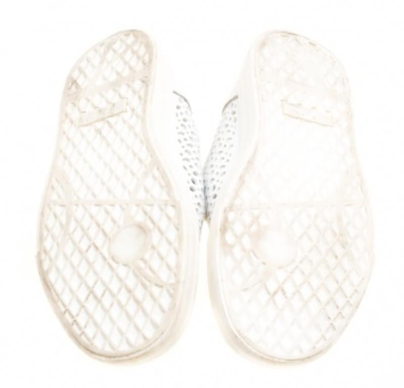 Giuseppe Zanotti Bianco Pelle Traforata Punta Metallica Skate Sneakers Taglia 40 in vendita 2