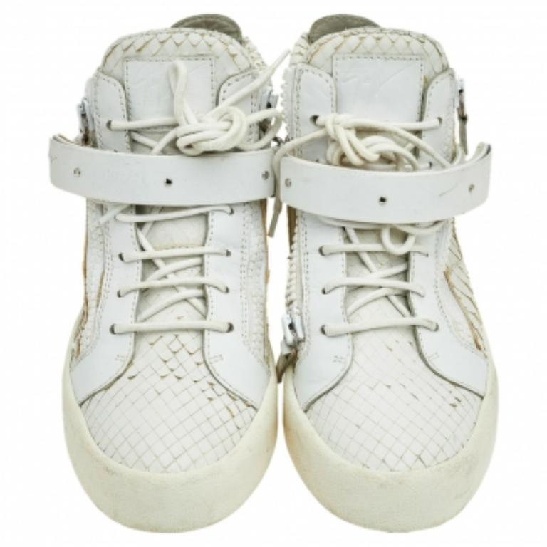 Giuseppe Zanotti Zapatillas Altas Coby Piel Pitón Blanco Tamaño 41 Gris en venta