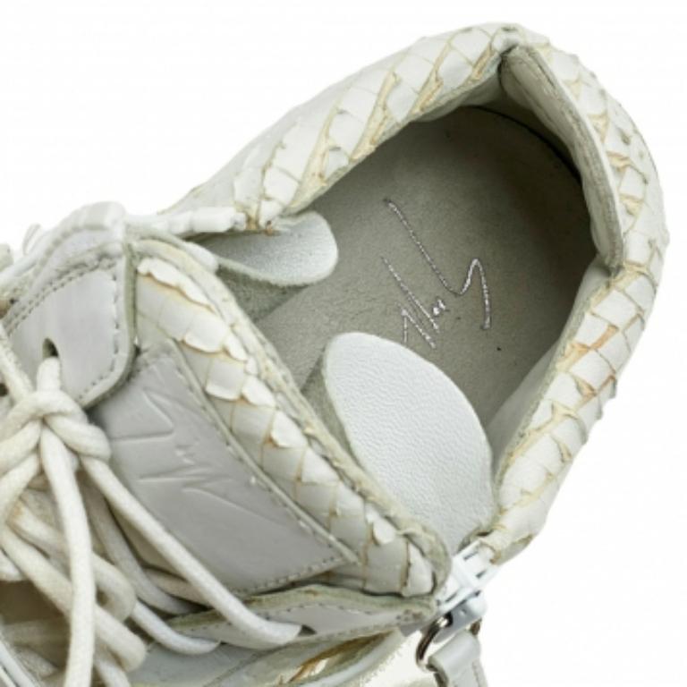 De los hombres Giuseppe Zanotti Zapatillas Altas Coby Piel Pitón Blanco Tamaño 41 en venta