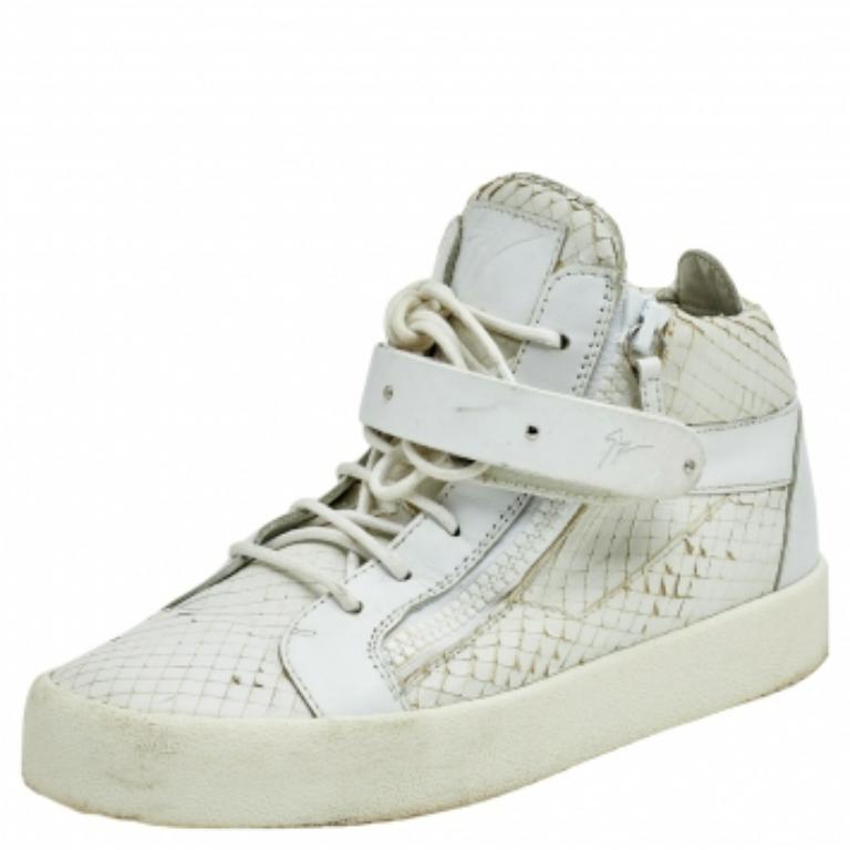 Giuseppe Zanotti Zapatillas Altas Coby Piel Pitón Blanco Tamaño 41 en venta 2