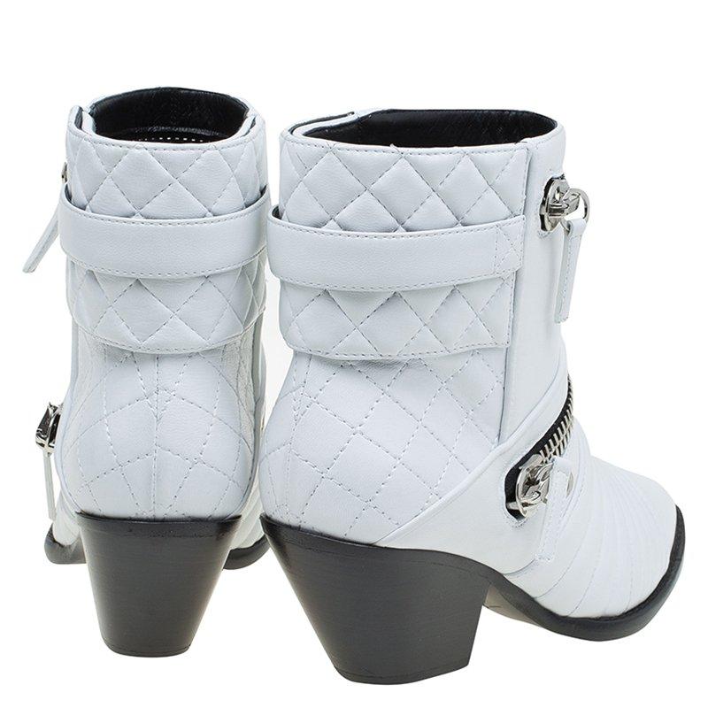 giuseppe zanotti quilted leather zip booties