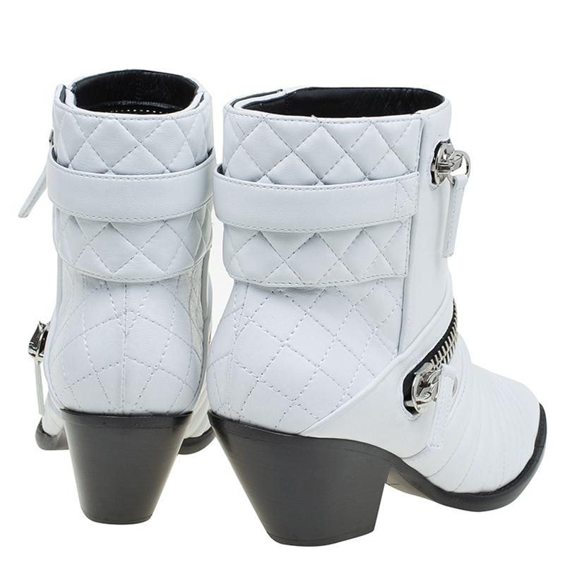 white quilted boots