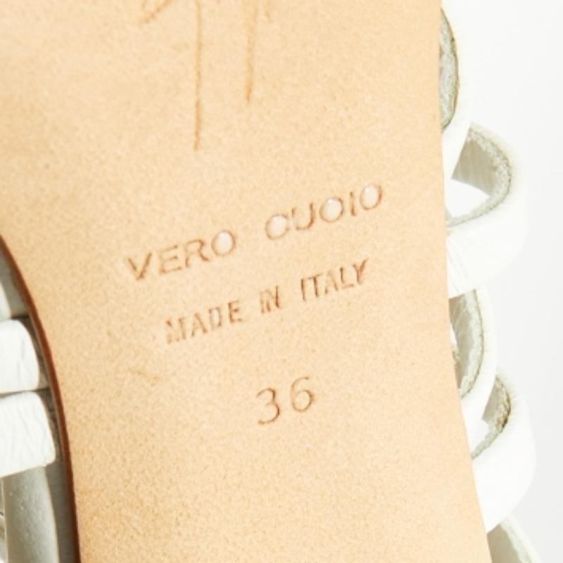 Giuseppe Zanotti Sandali Strappy impreziositi in pelle bianca/rossa Taglia 36 in vendita 3