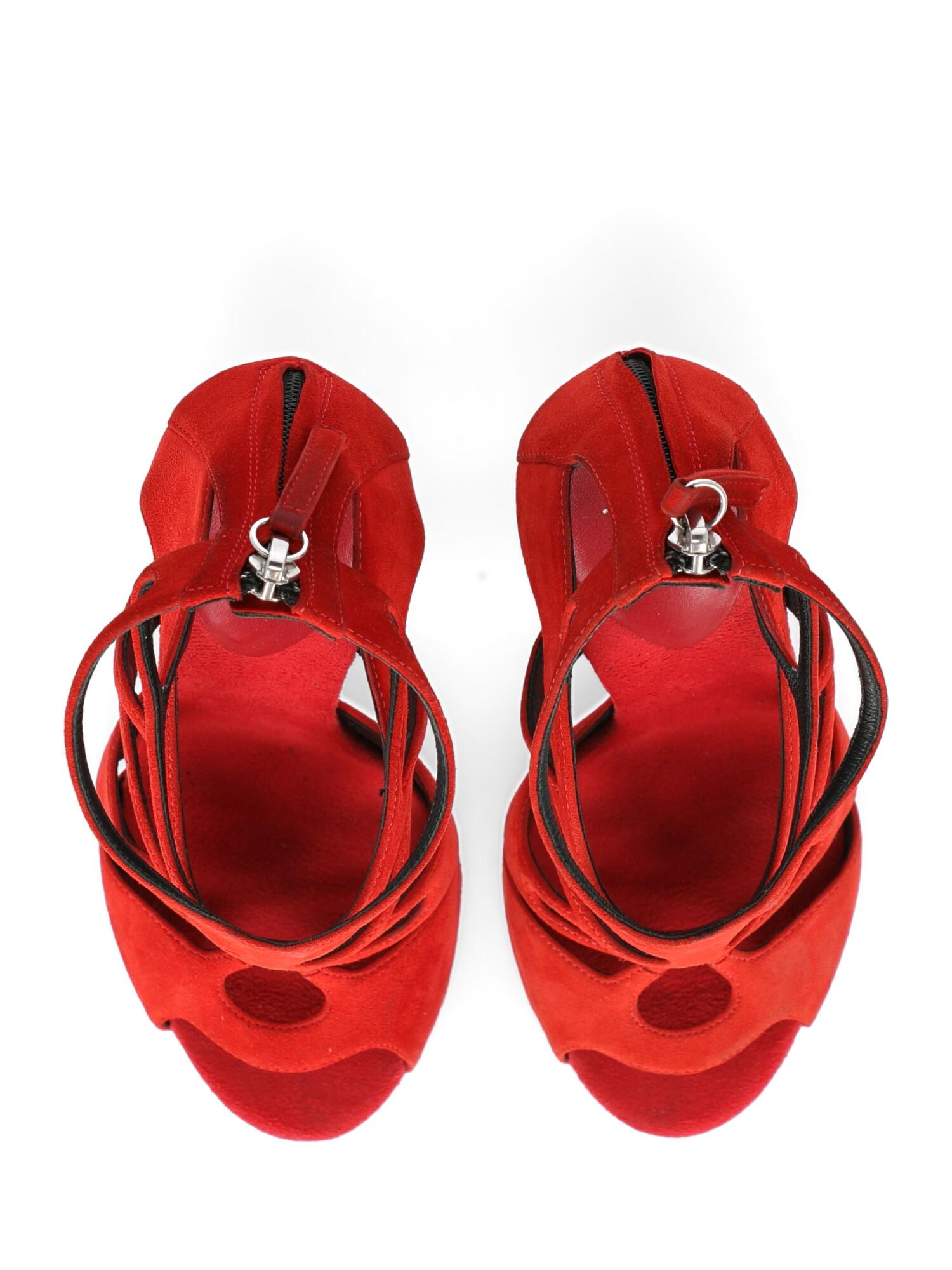 Giuseppe Zanotti Woman Sandals Red Leather IT 36 For Sale 2