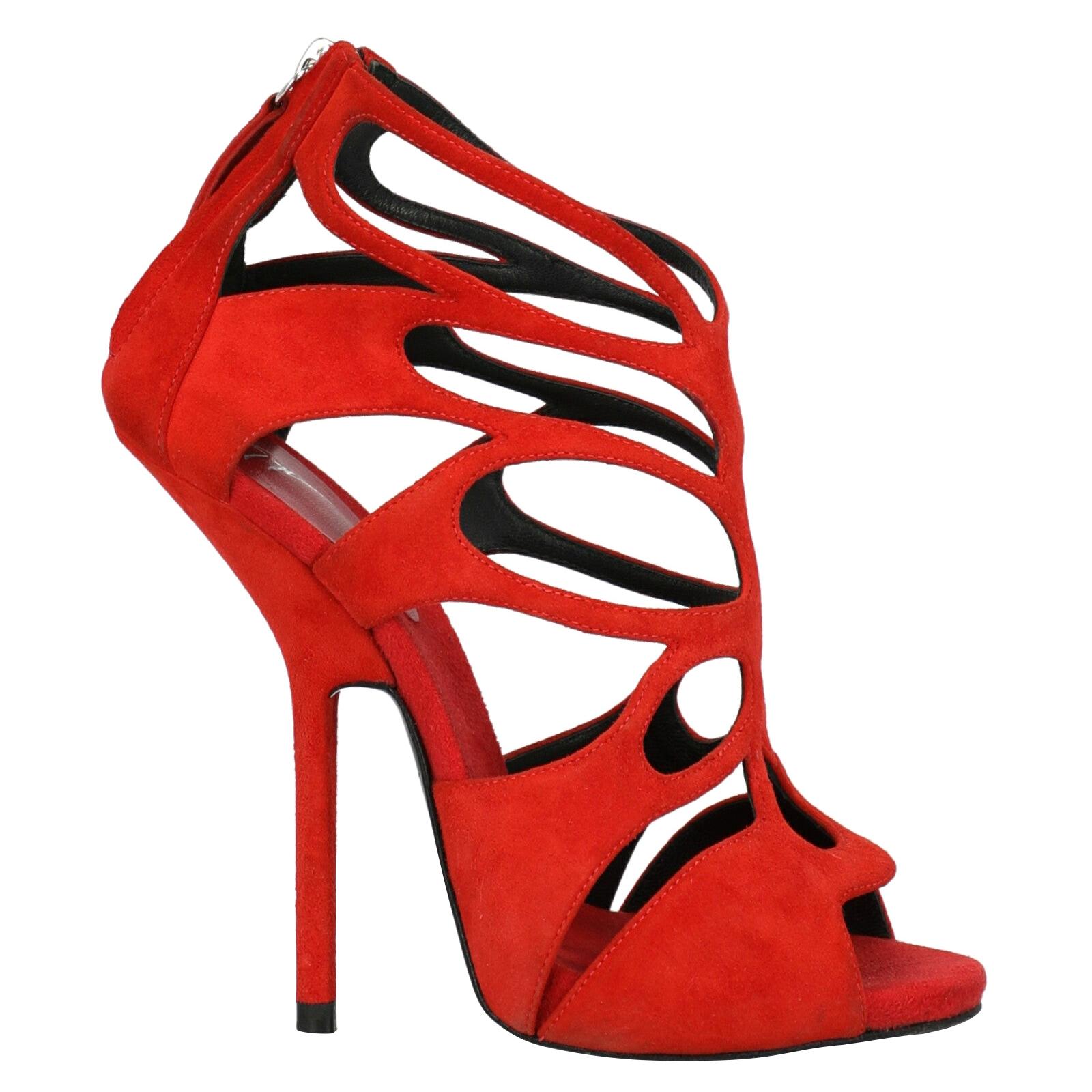 Giuseppe Zanotti NEW Red Patent Heart Crystal Evening Sandals Heels in ...