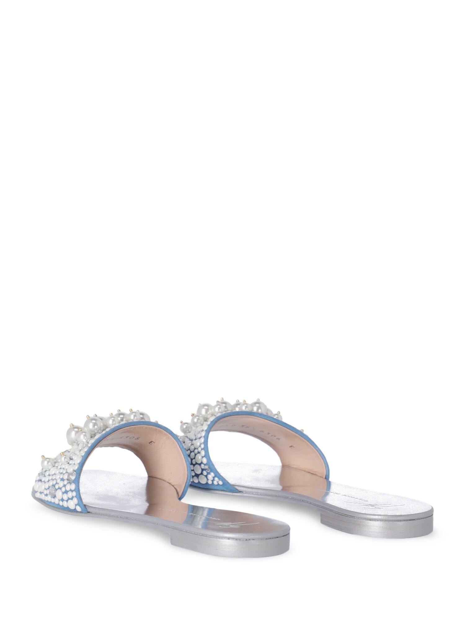 Giuseppe Zanotti Woman Slippers Silver EU 36.5 In Excellent Condition For Sale In Milan, IT