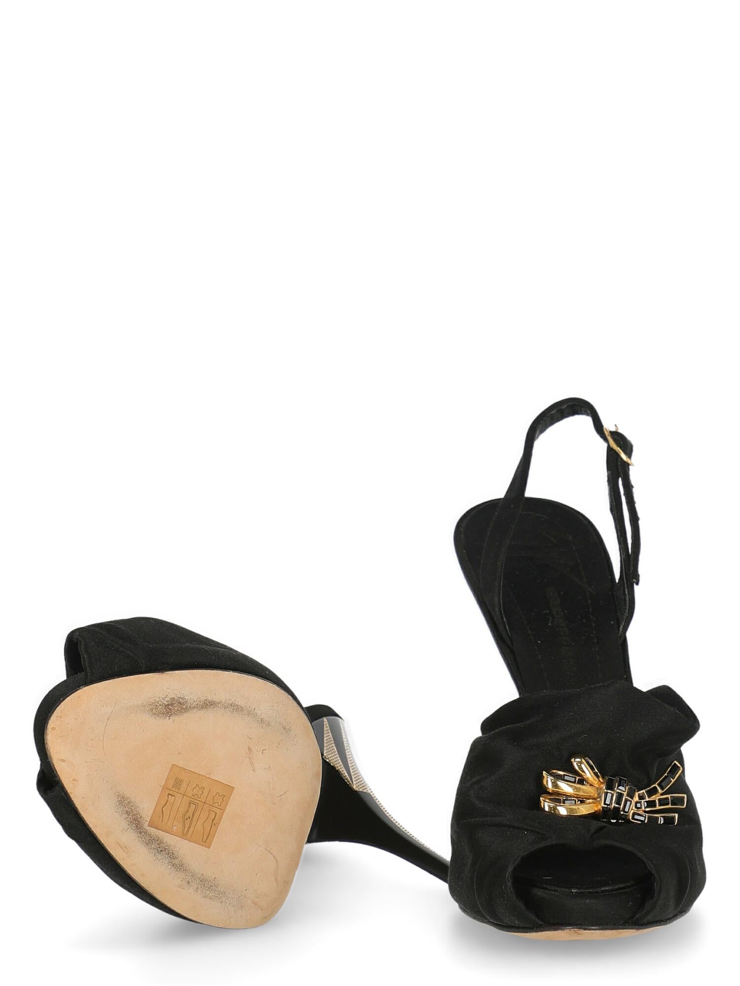 Giuseppe Zanotti Women  Sandals Black Fabric IT 37 For Sale 1