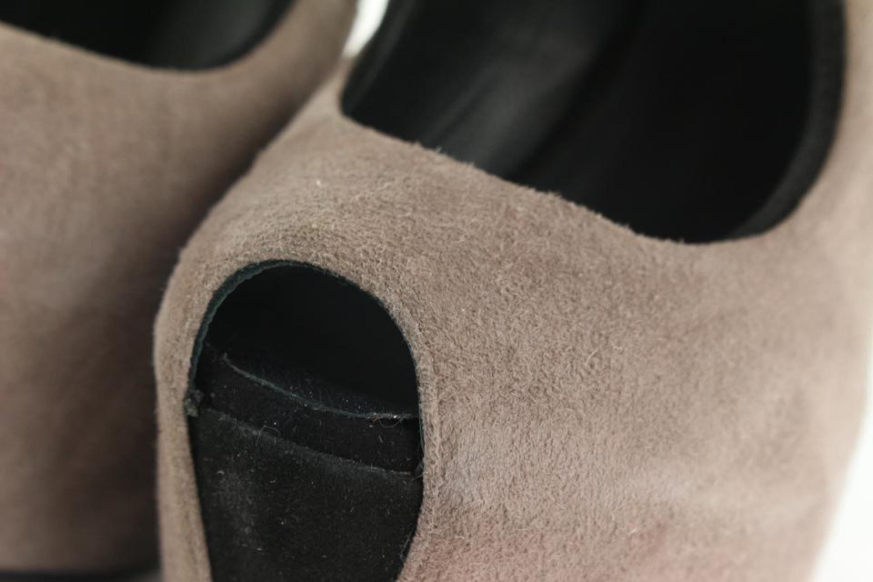 Giuseppe Zanotti Women's 35.5 Black x Grey Suede Cannella No Heel Platforms  For Sale 2